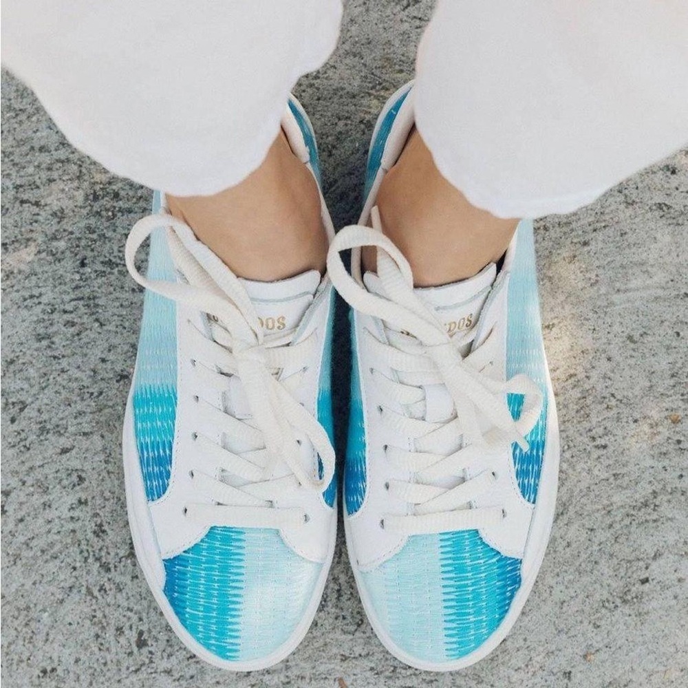 Soludos Ombré Ibiza Embroidered Sneaker Blue Size 7 - Picture 2 of 7